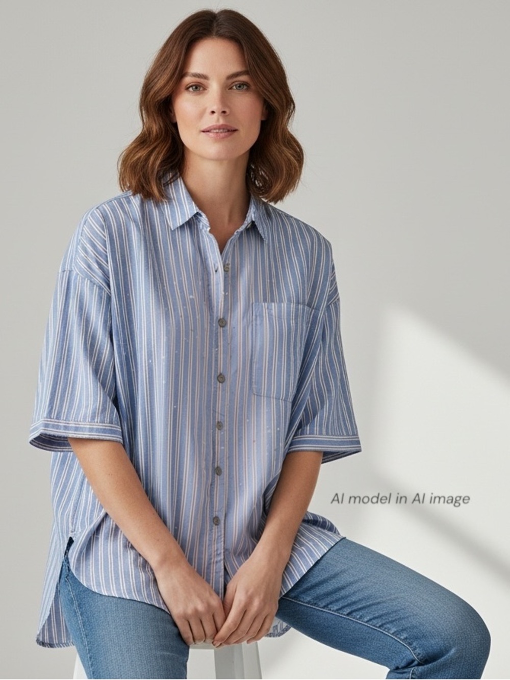 Pilcro Anthropologie Shirt Womens XS S Stripe Button Up Paint Splatter Casual